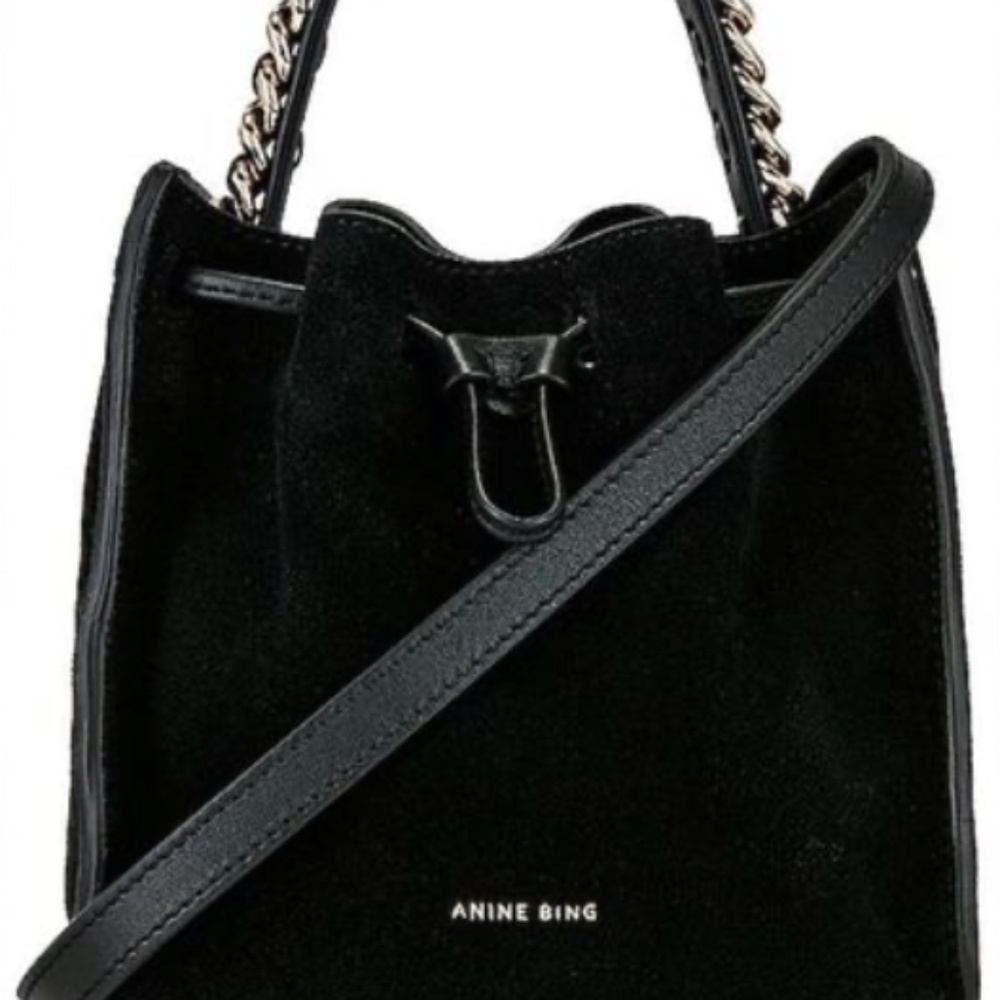 NWT Anine Bing Ursula Black Suede Mini Bag